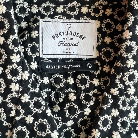 Portuguese Flannel 100% Cotton Embroidered Short Sleeve Button Down Shirt - Picture 3 of 4